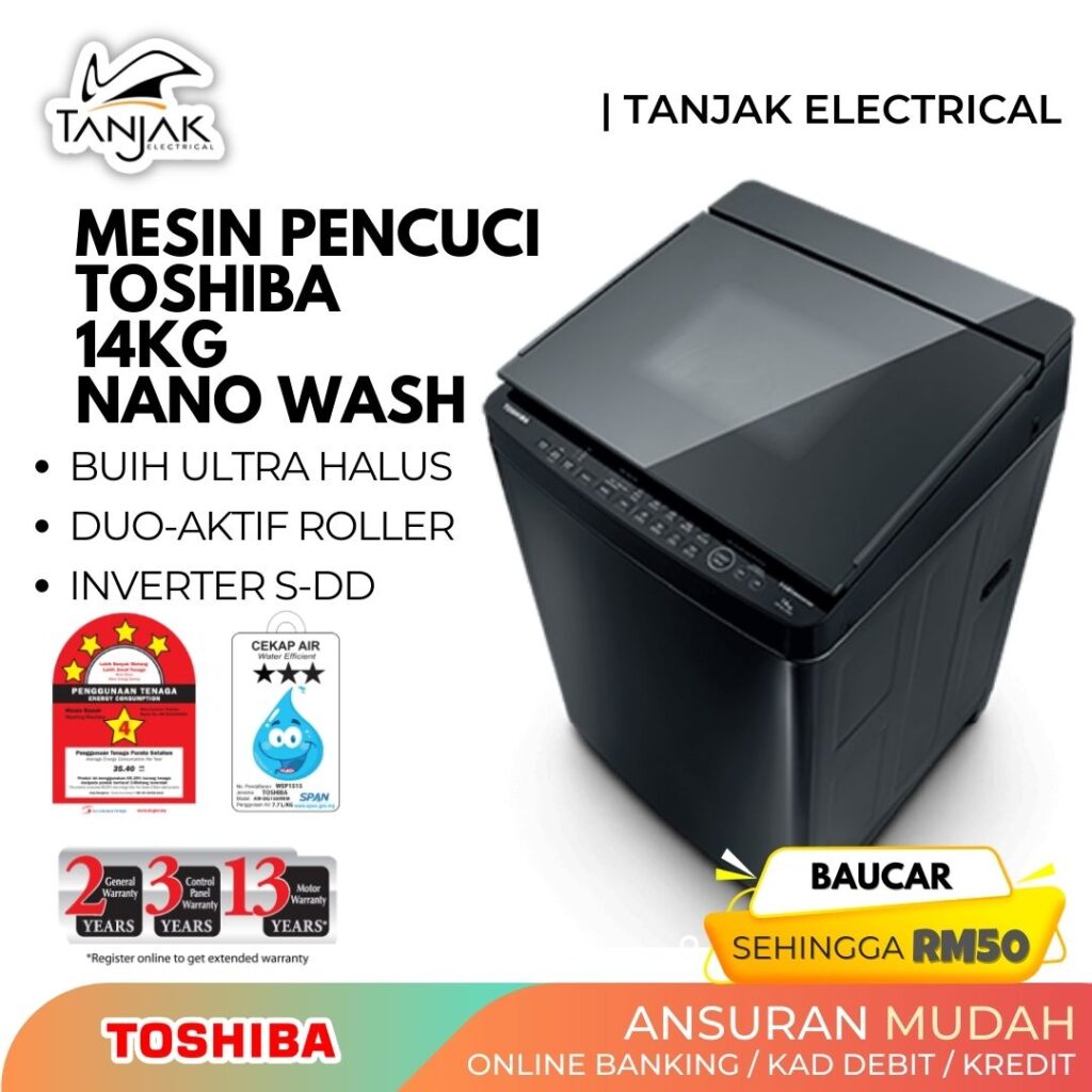 Toshiba 14KG Inverter Washing Machine AW DG1500WM KK 2 - Tanjak Electrical