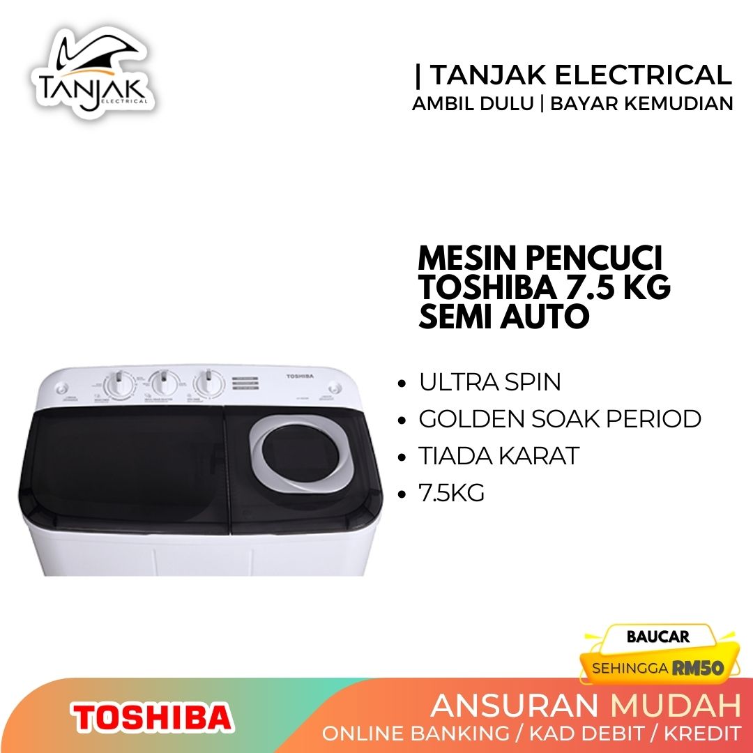 Toshiba 7.5KG Semi Auto Washing Machine VH H85MM 3 - Tanjak Electrical