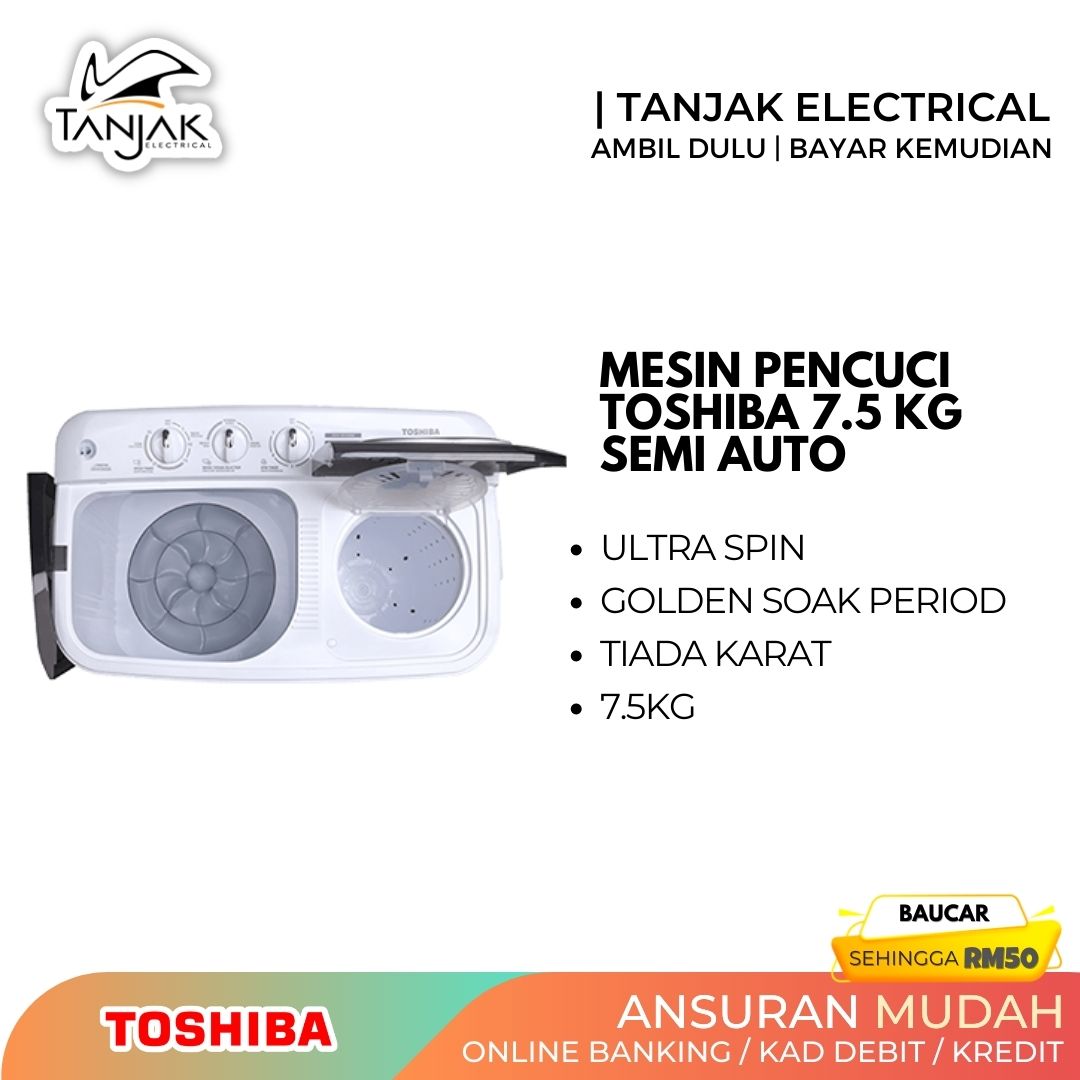 Toshiba 7.5KG Semi Auto Washing Machine VH H85MM 4 - Tanjak Electrical