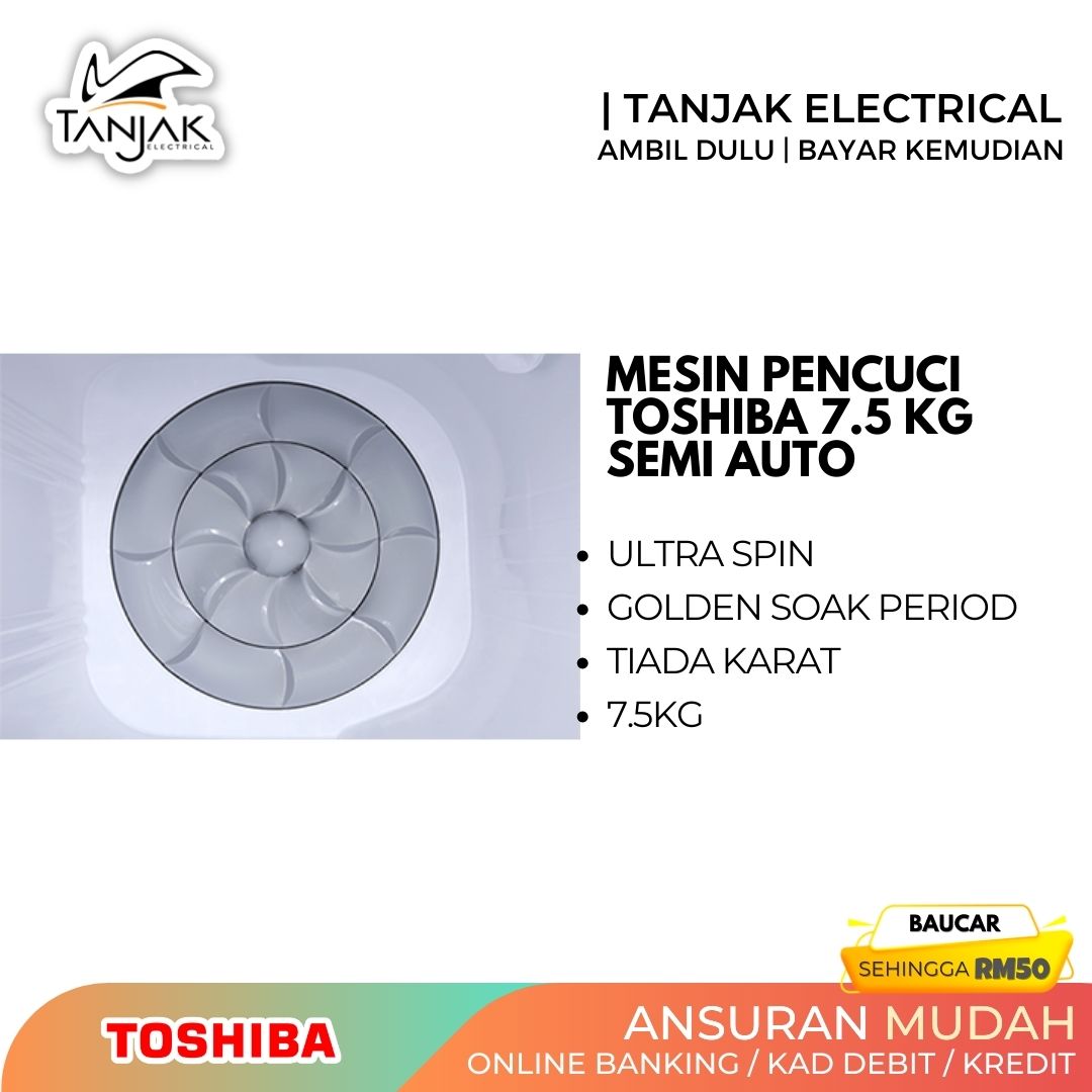 Toshiba 7.5KG Semi Auto Washing Machine VH H85MM 5 - Tanjak Electrical