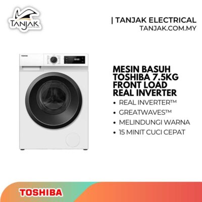 Toshiba Washing Machine 7.5KG TW-BH85S2M(WK) Inverter Front Load