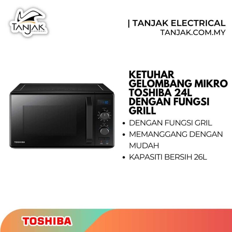 Toshiba 24L Microwave with Grill Function MW2-AG24PF(BK)