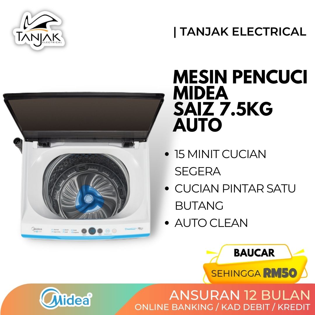 Midea 7.5KG Full Auto Washing Machine MA100W75 WK E 3 - Tanjak Electrical