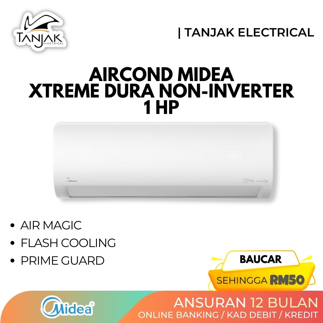 Midea Aircond 1.0HP R32 Non Inverter Wall Mounted MSXD 09CRN8 1 - Tanjak Electrical