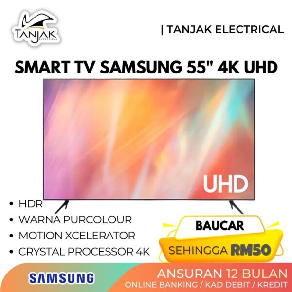 Samsung 55 4K Smart UHD TV UA55AU7000KXXM - Tanjak Electrical
