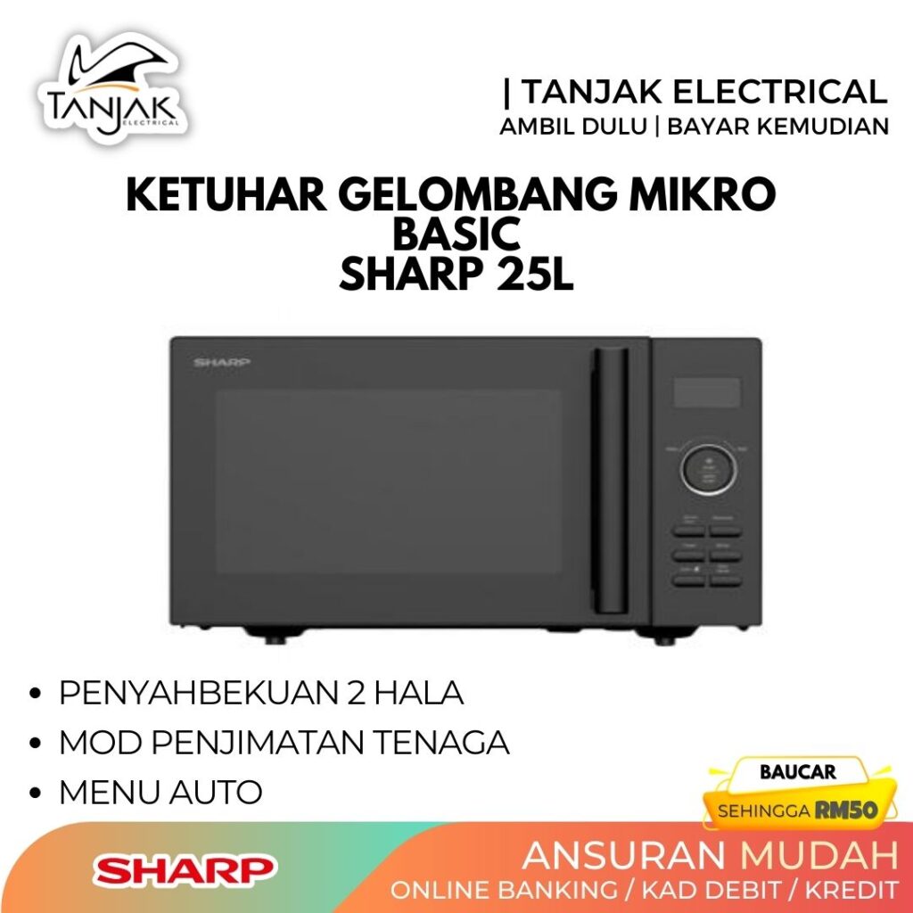 Sharp 25L Basic Microwave Oven R3521GK - Tanjak Electrical
