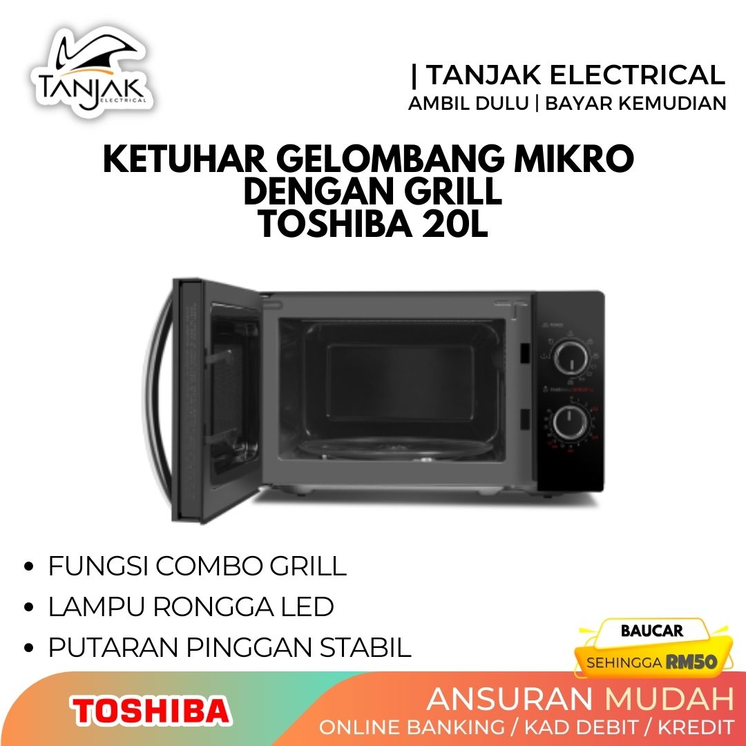 Toshiba 20L Grill Microwave Oven MW MG20PBK 2 - Tanjak Electrical