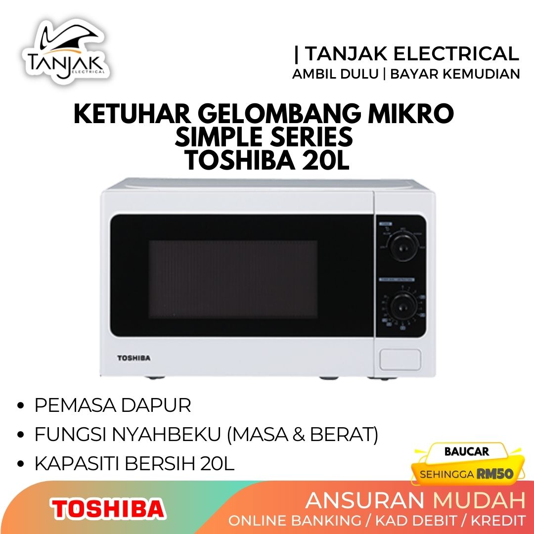 Toshiba 20L Simple Series Microwave Oven ER SM20WMY - Tanjak Electrical