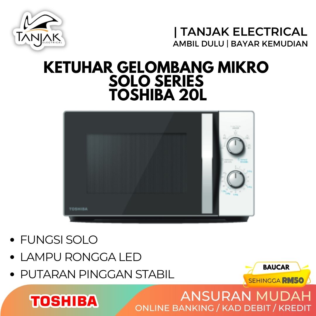 Toshiba 20L Solo Series Microwave Oven MWP MM20PWH - Tanjak Electrical