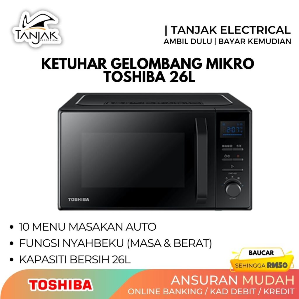 Toshiba 26L Microwave Oven with Convection Function MW2 AC26TFBK - Tanjak Electrical
