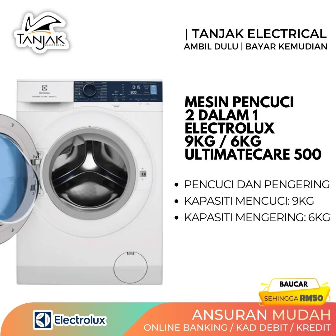 Electrolux 2 in 1 Washer Dryer 9kg 6kg Inverter UltimateCare 500 EWW9024P5WB 2 - Tanjak Electrical