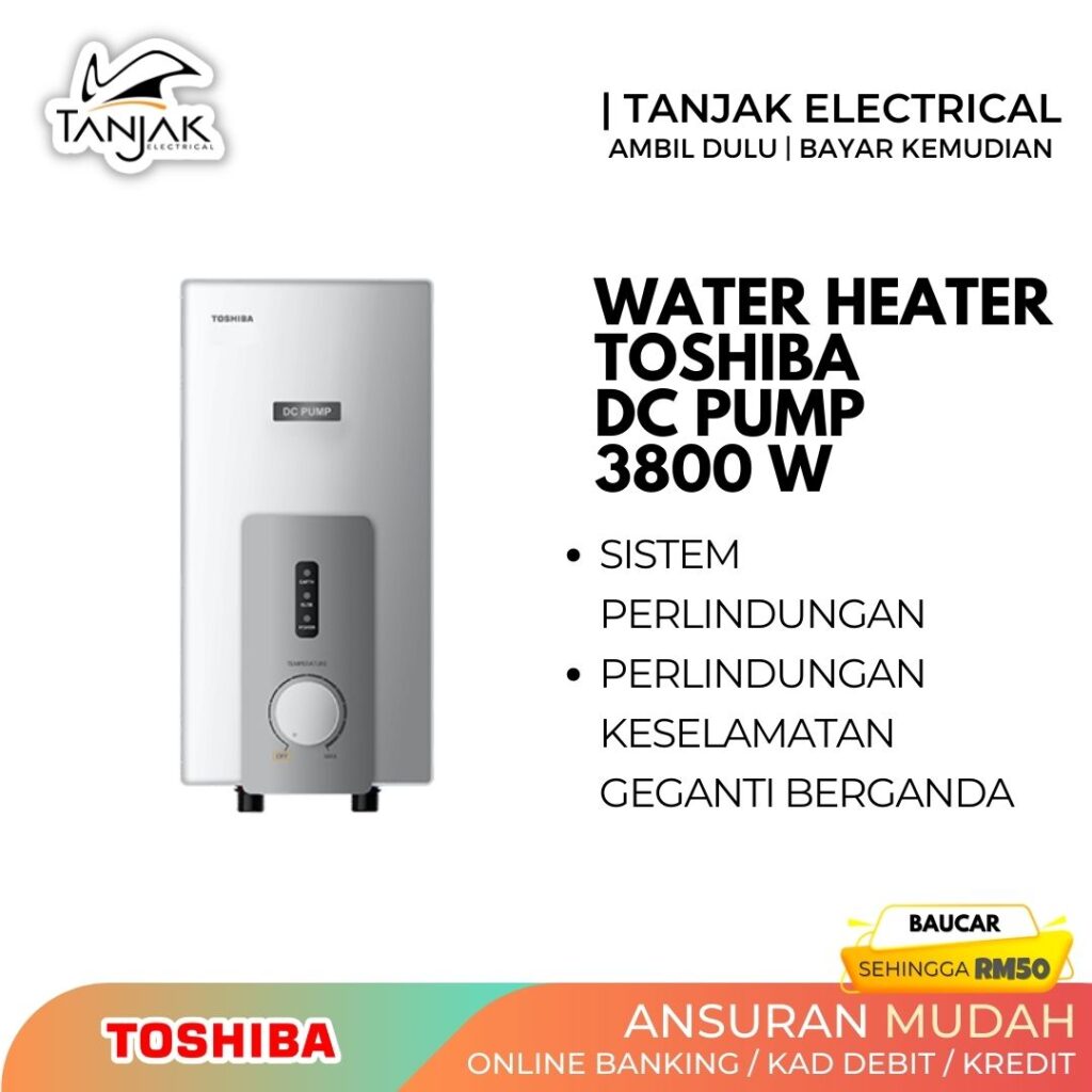 Toshiba Instant Electric Water Heater With Pump DSK38S3MW - Tanjak Electrical