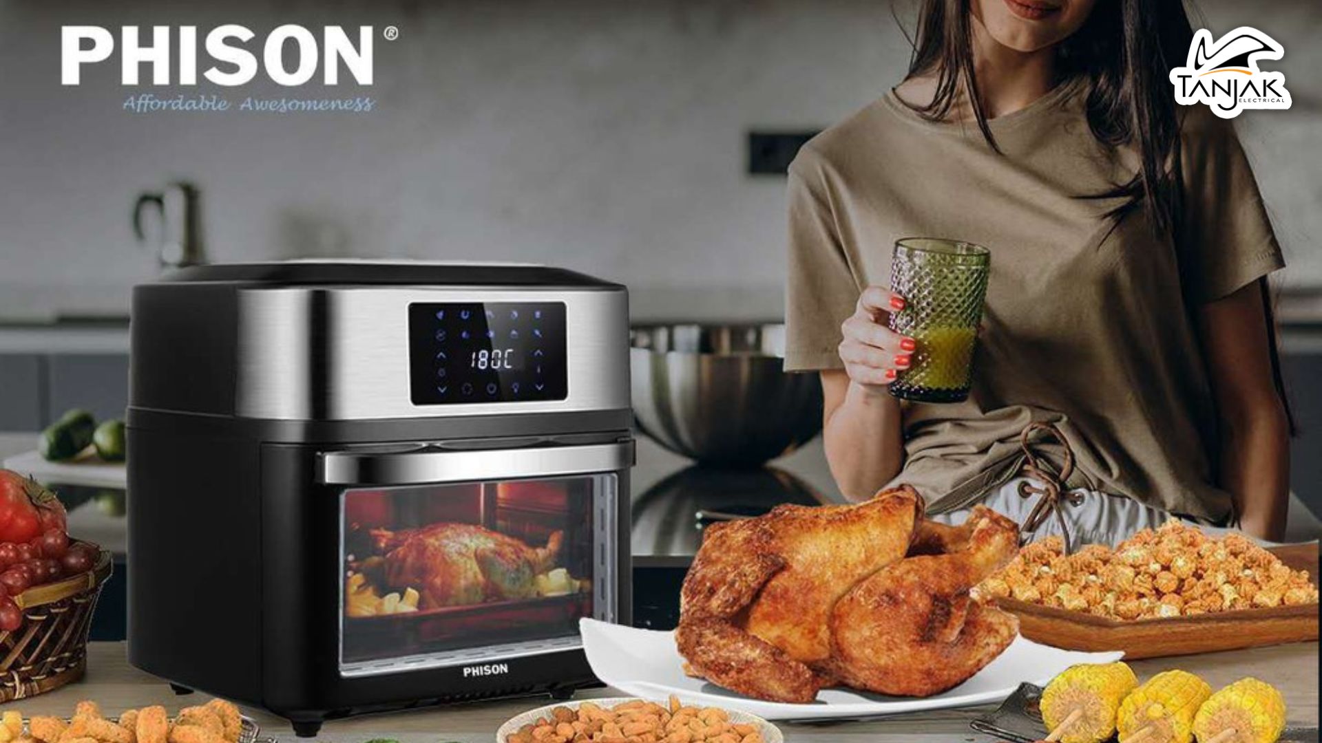 001 Phison Oven Air Fryer 18L PAF 3180 - Tanjak Electrical