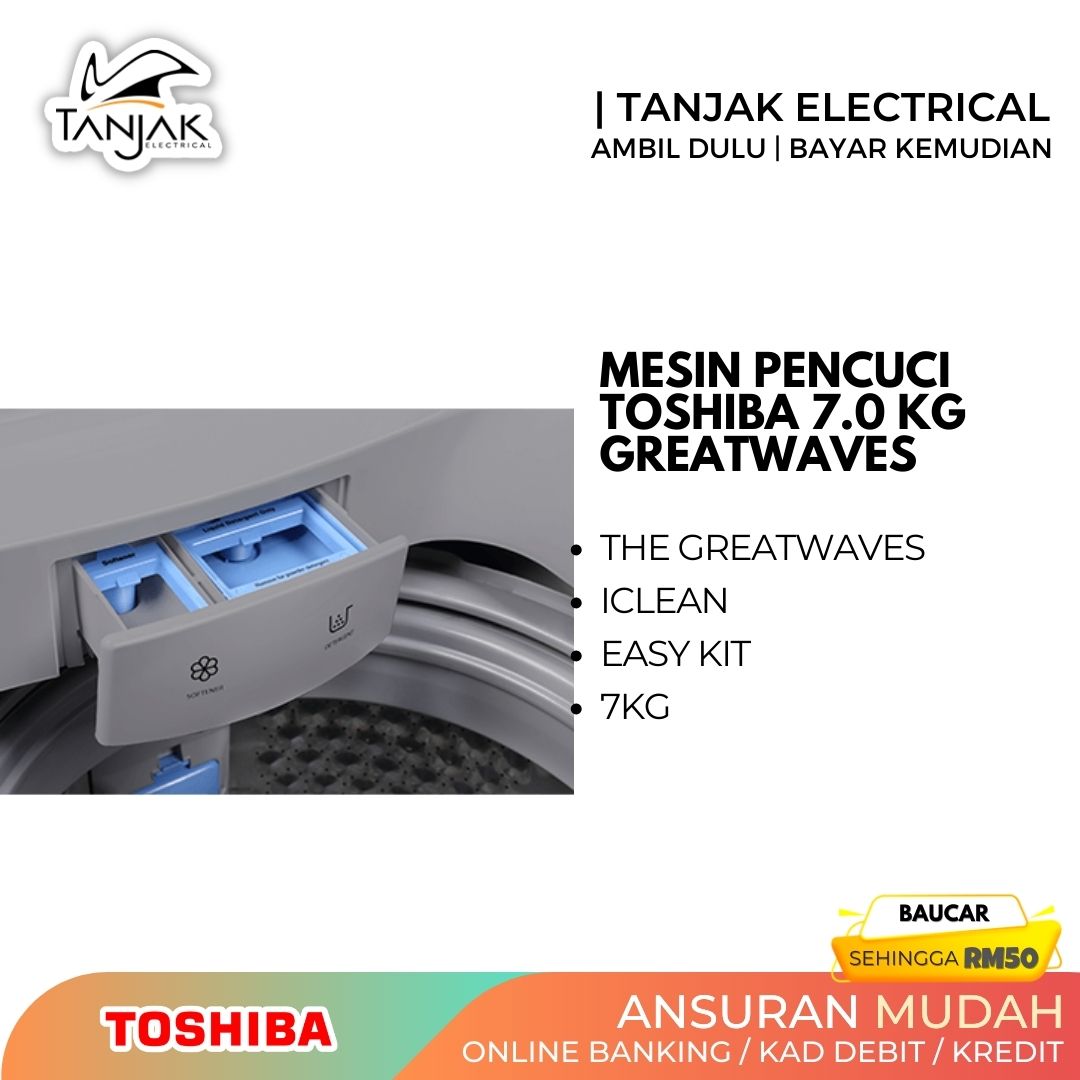 Toshiba 7.0 KG Washing Machine GreatWaves Washer AW J800AMSG 4 - Tanjak Electrical