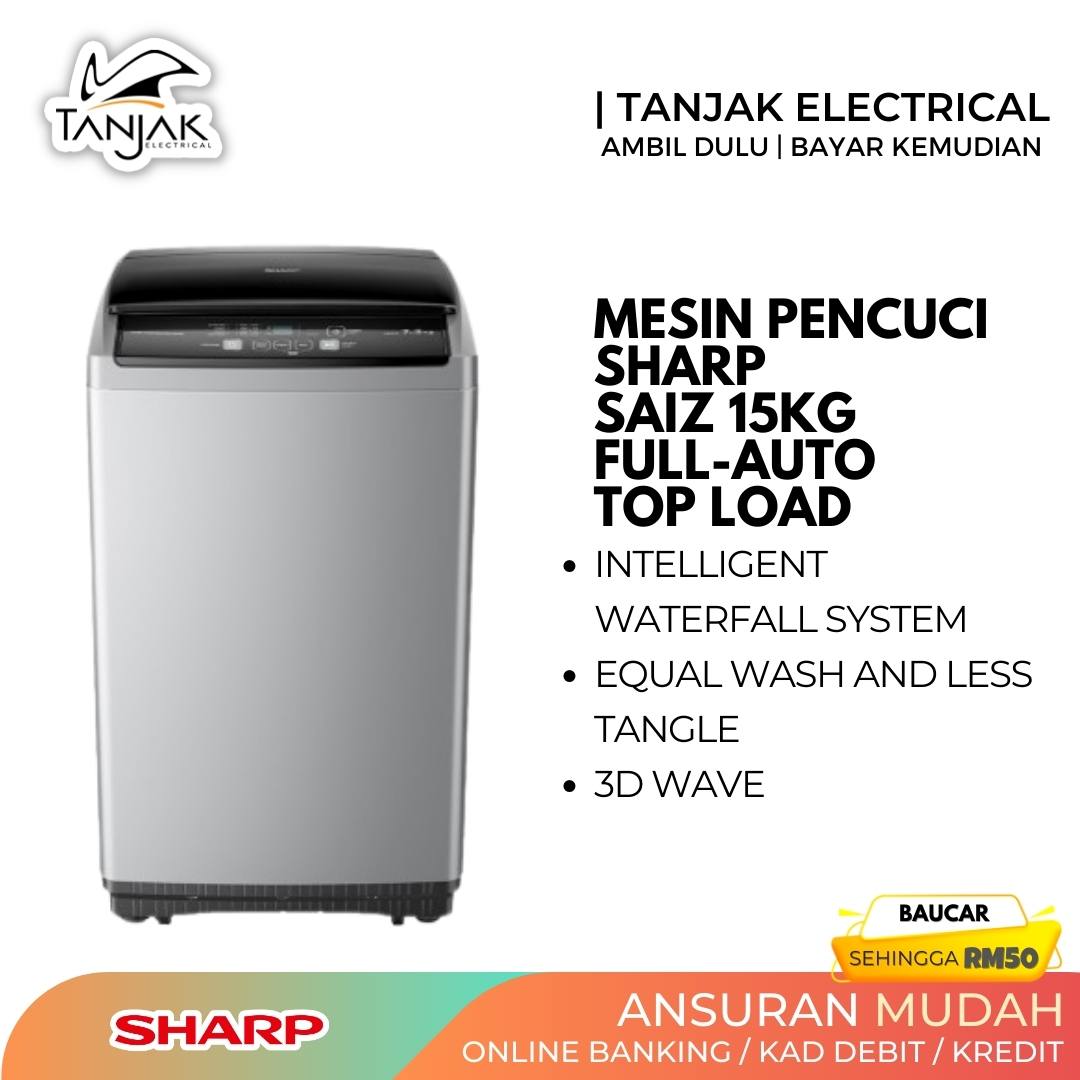 Sharp 15kg Full Auto Washing Machine Top Load ESX156