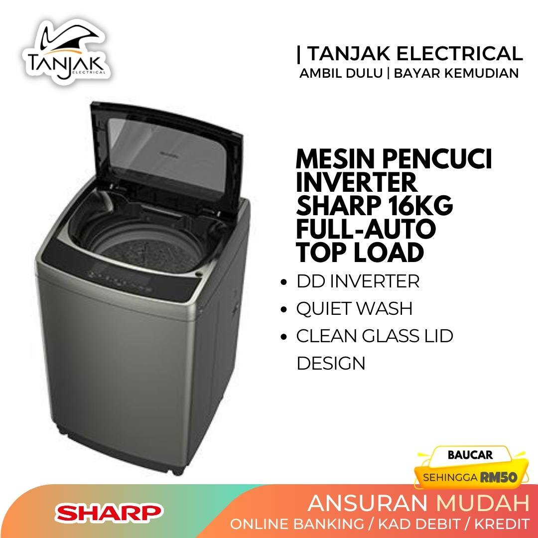 Sharp 16kg Full Auto Washing Machine Inverter Top Loader ESY1619