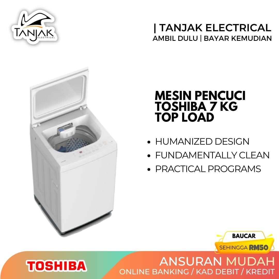 Toshiba Washing Machine 7kg Top Load AW-K801AM(WW) (2)