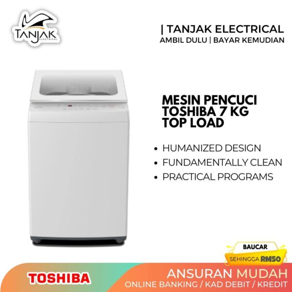 Toshiba Washing Machine 7kg Top Load AW-K801AM(WW)