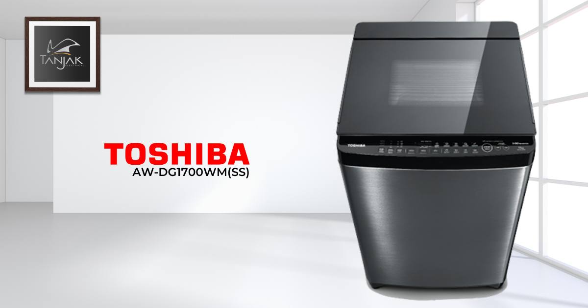 Toshiba Washing Machine Top Load AW-DG1700WM(SS) 16kg S-DD Inverter - Nano Wash