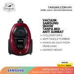 Samsung Vacuum Cleaner VC18M31A0HP Canister Bagless with Anti-Tangle Turbine, 370W