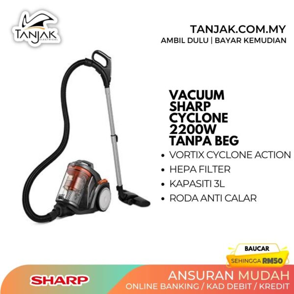 Sharp ECC2219N Bagless Vacuum Cleaner 2200W