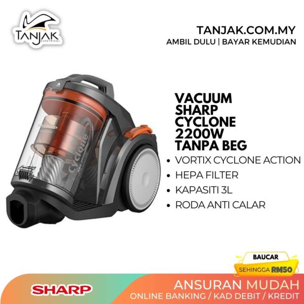 Sharp ECC2219N Bagless Vacuum Cleaner 2200W