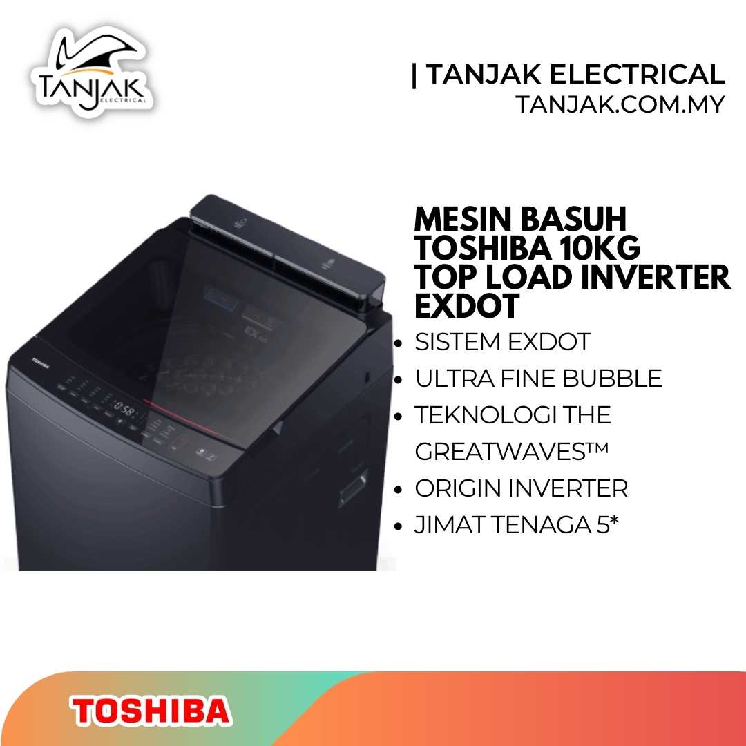 Toshiba Washing Machine 10KG AW-DUM1100JM(MK) EXDOT Top Load 