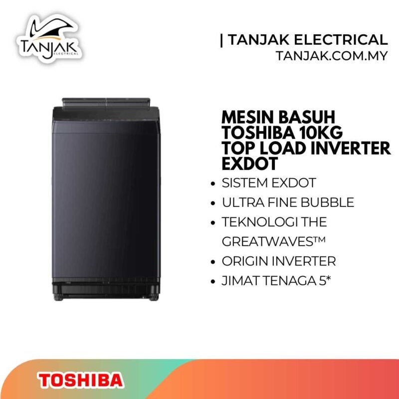 Toshiba Washing Machine 10KG AW-DUM1100JM(MK) EXDOT Top Load Inverter