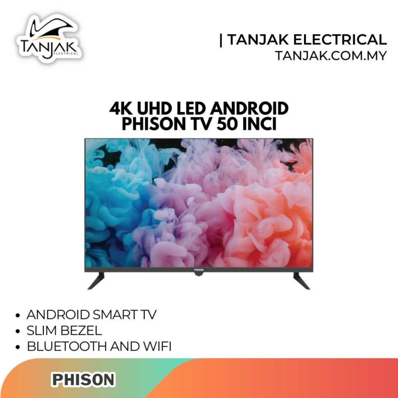 Phison TV 50 Inch Android PTV-P5030S Slim Bezel