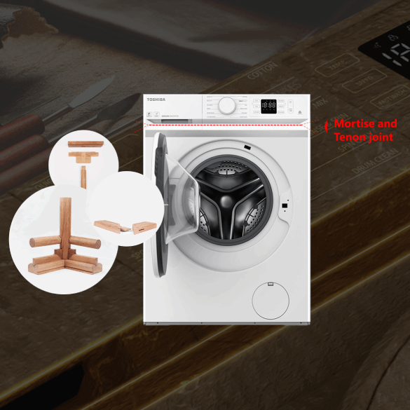 Tenon & Mortise Design - Toshiba Washing Machine Front Load T15 white