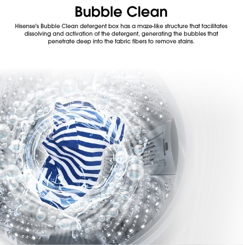 Bubble Clean - Hisense Washing Machine 13KG WTJA1301T Top Load Auto