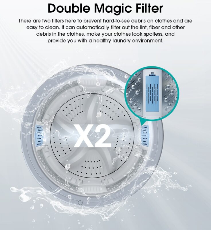 Double Magic Filter - Hisense Washing Machine 13KG WTJA1301T Top Load Auto