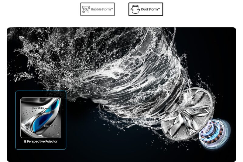 Dual Storm™ - Ecobubble™ - Samsung Washing Machine 12KG WA12CG5745BDFQ