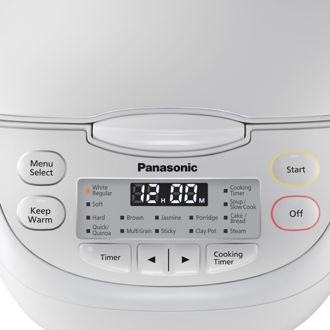 Easy Viewing White LED Display - Panasonic Rice Cooker 1.8 Litre Microcomputer SR-CN188WSK