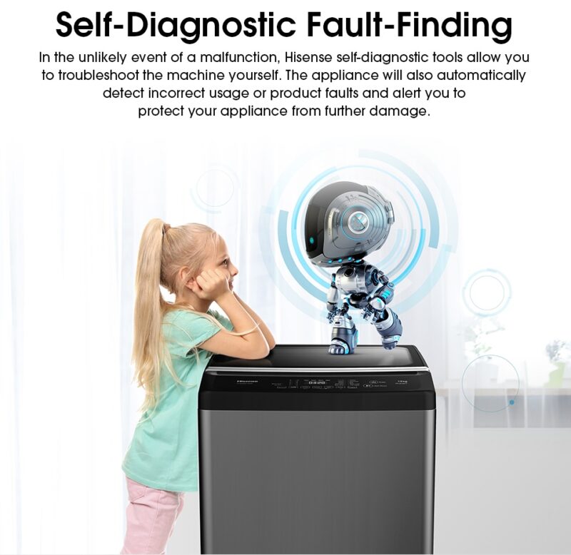 Self-Diagnostic Fault-Finding - Hisense Washing Machine 13KG WTJA1301T Top Load Auto
