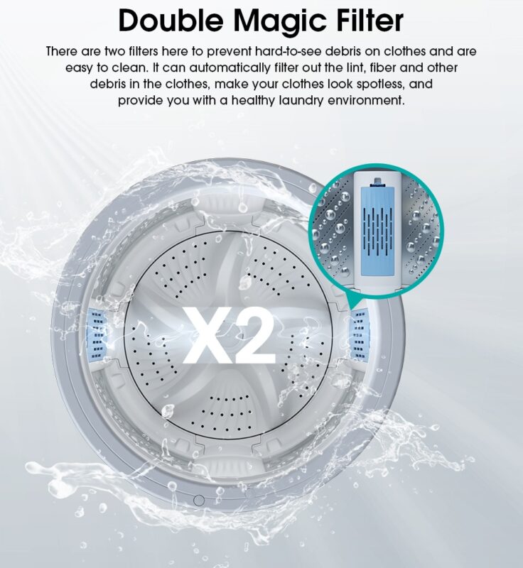 03 Double Magic Filter - Hisense 10.5KG Top Load Washer WTJA1101T