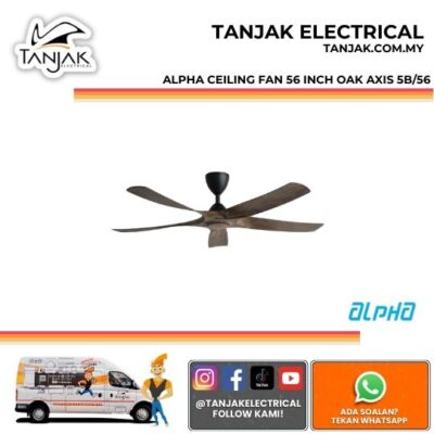 Alpha Ceiling Fan 56 inch Oak Axis 5B/56