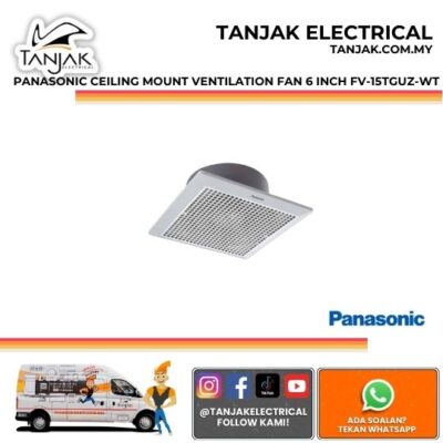 Panasonic Ceiling Mount Ventilation Fan 6 inch FV-15TGUZ-WT