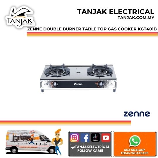 Zenne 2-burner 4.5KW Gas Stove Iron Casting KGT401B